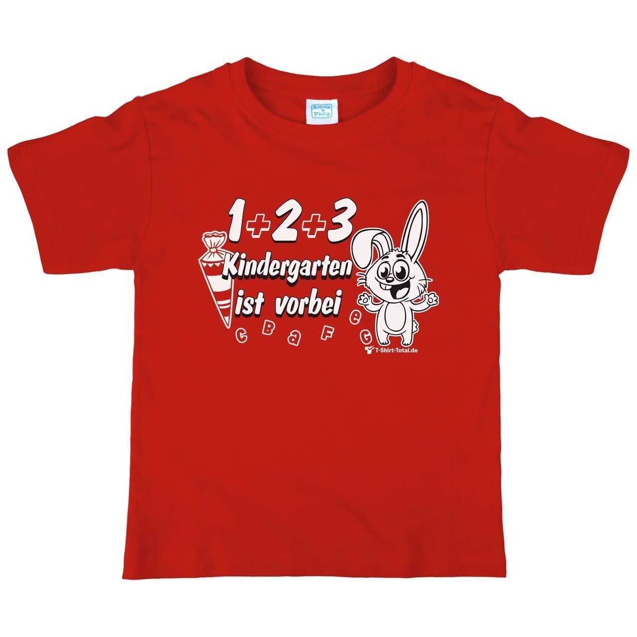 1 2 3 Kindergarten vorbei Kinder T-Shirt rot 122 / 128