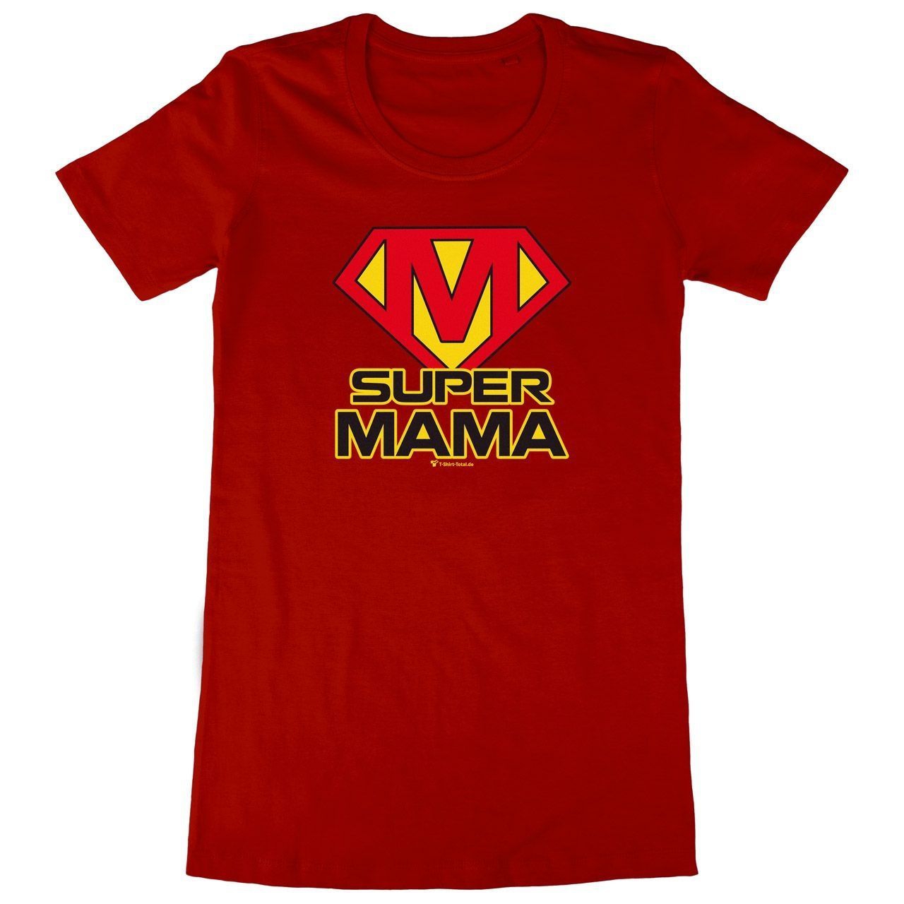 Super Mama Woman Long Shirt rot Small