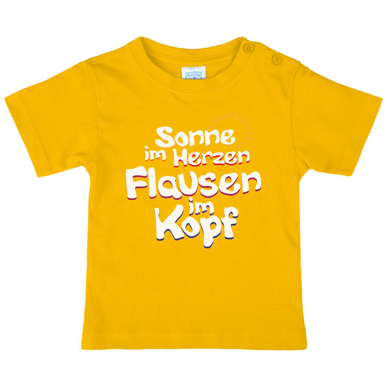 Sonne im Herzen Kinder T-Shirt gelb 92