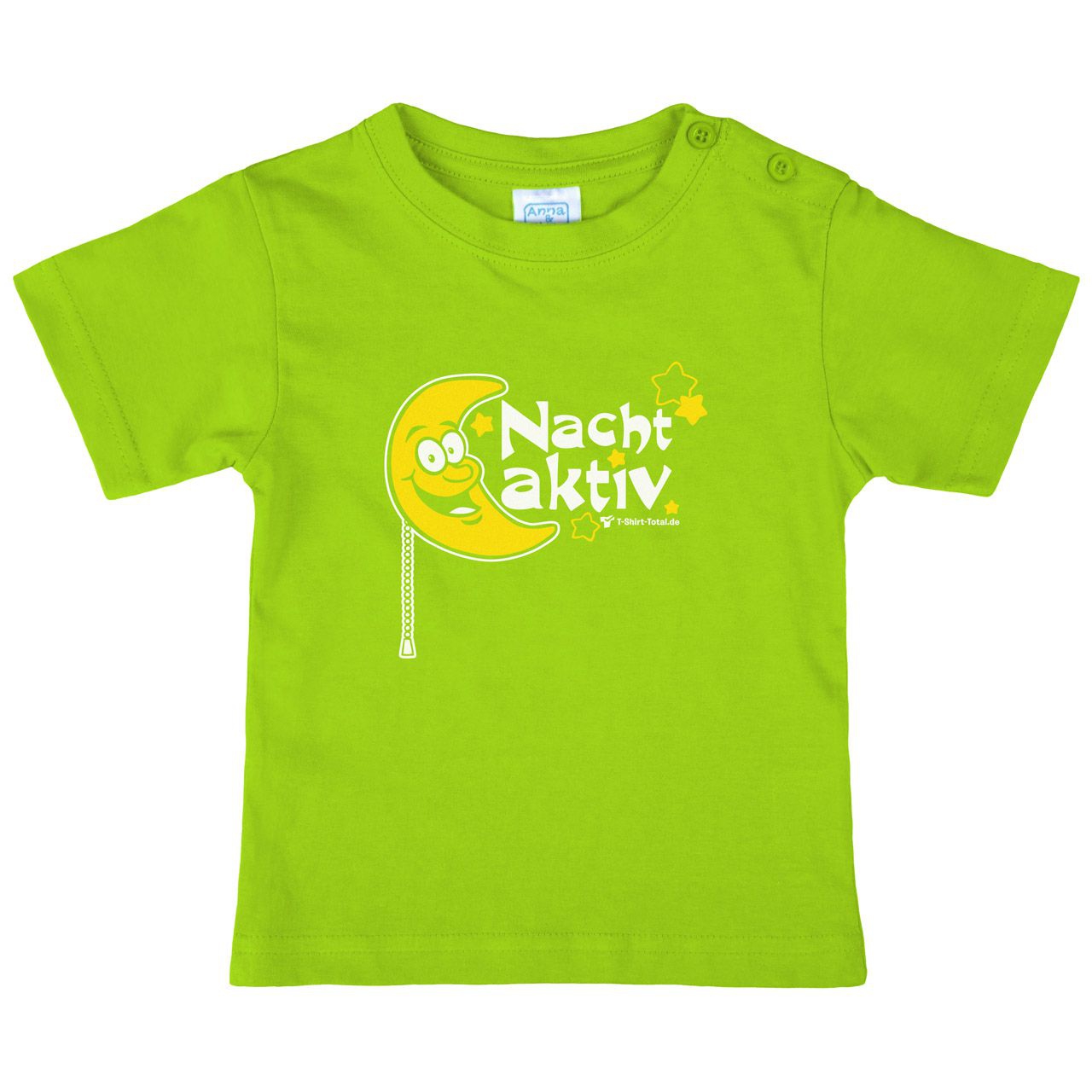 Nachtaktiv Mond Kinder T-Shirt hellgrün 80 / 86