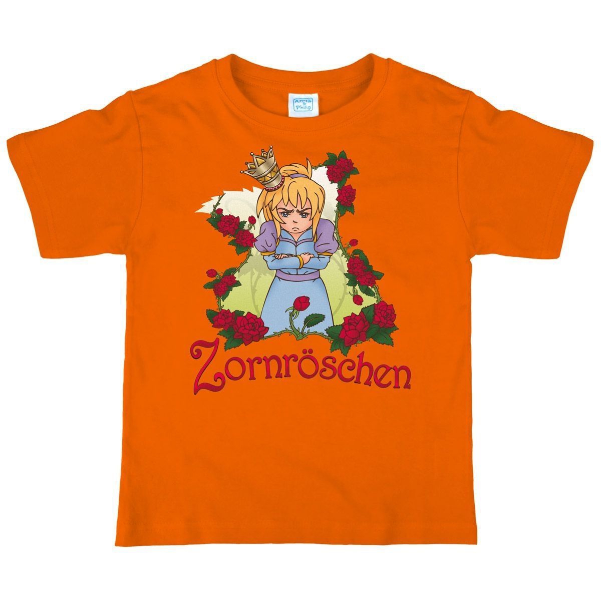 Zornröschen Kinder T-Shirt orange 122 / 128
