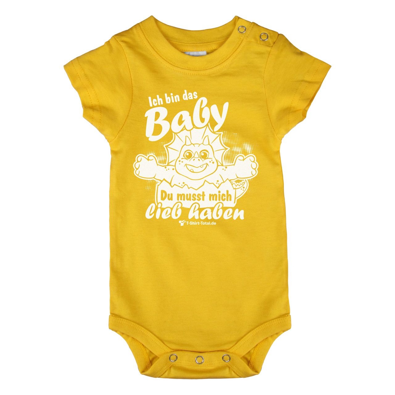 Bin das Baby Baby Body Kurzarm gelb 68 / 74