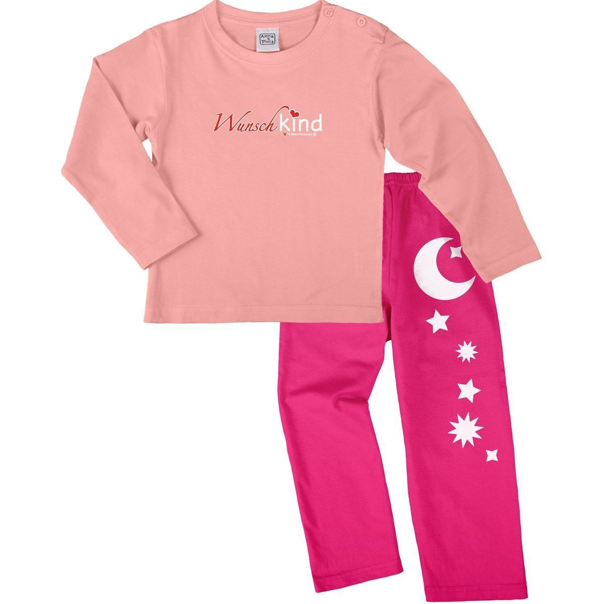Wunschkind Pyjama Set rosa / pink 110 / 116