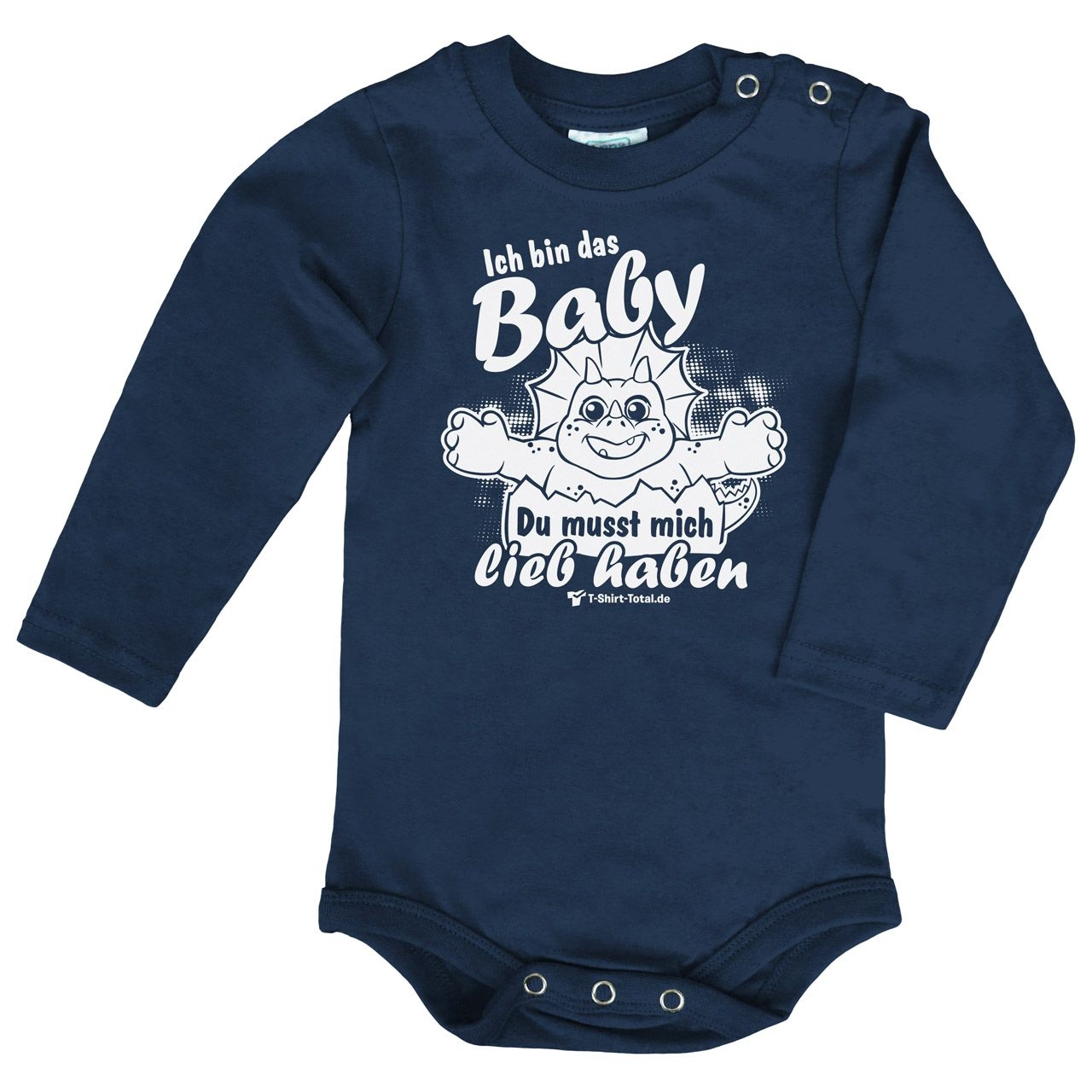 Bin das Baby Baby Body Langarm navy 68 / 74