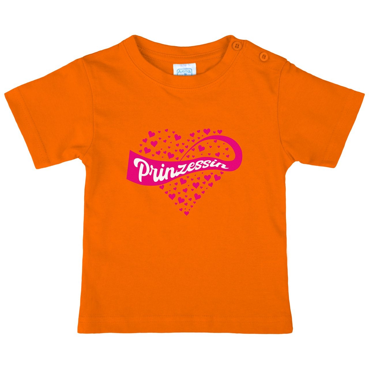 Prinzessin Herzen Kinder T-Shirt orange 68 / 74