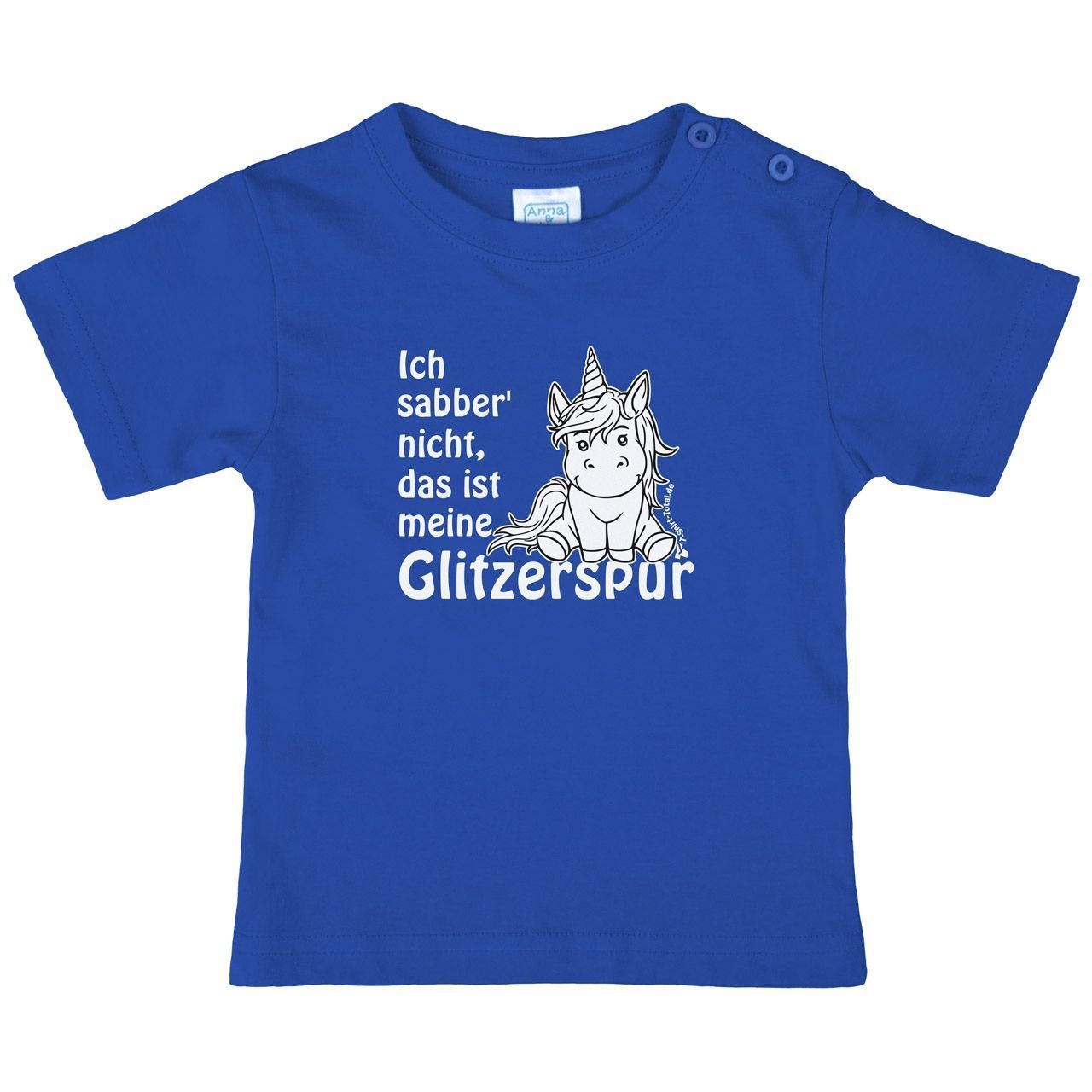 Einhorn Glitzerspur Kinder T-Shirt royal 68 / 74