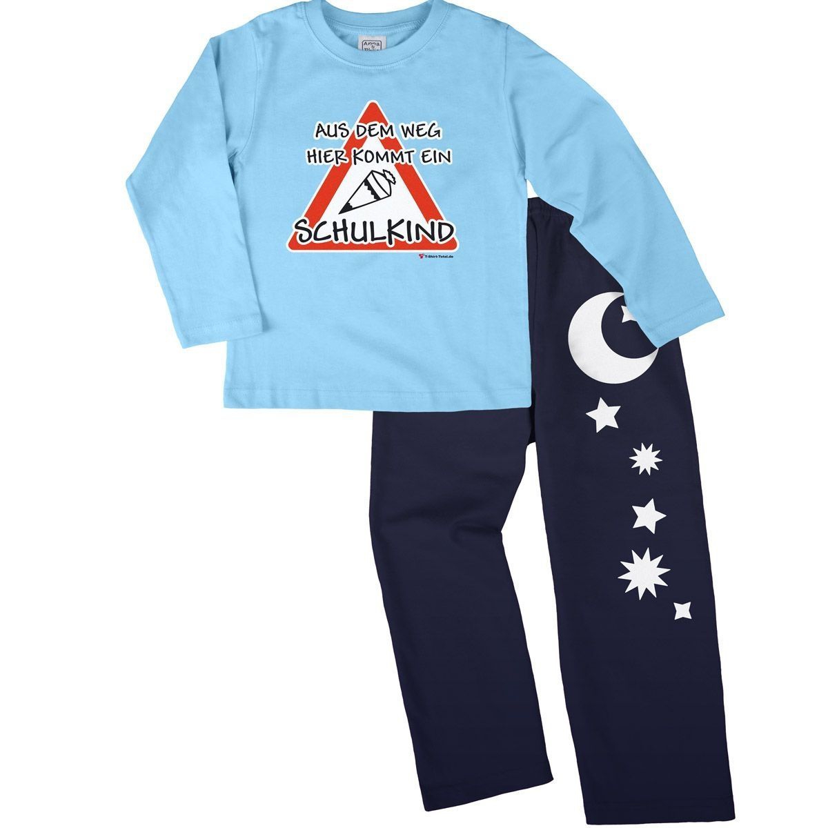 Kommt ein Schulkind Pyjama Set hellblau / navy 122 / 128