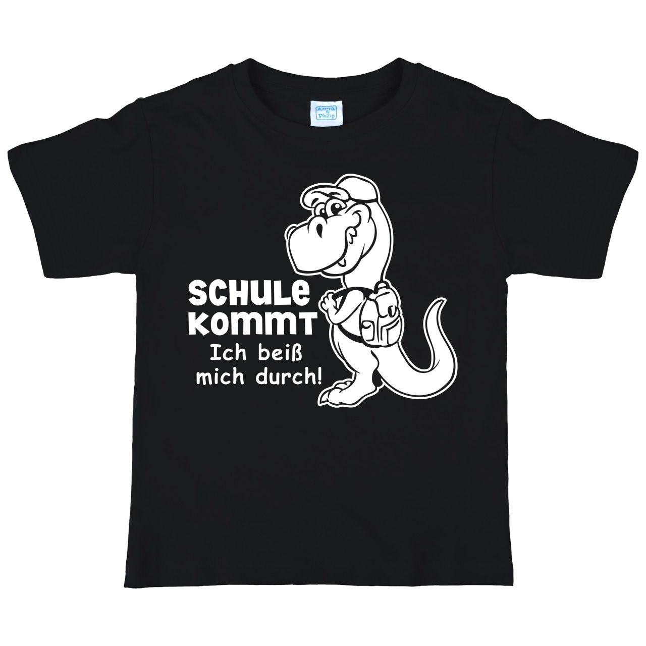 Dino Schule Kommt Kinder T-Shirt schwarz 134 / 140