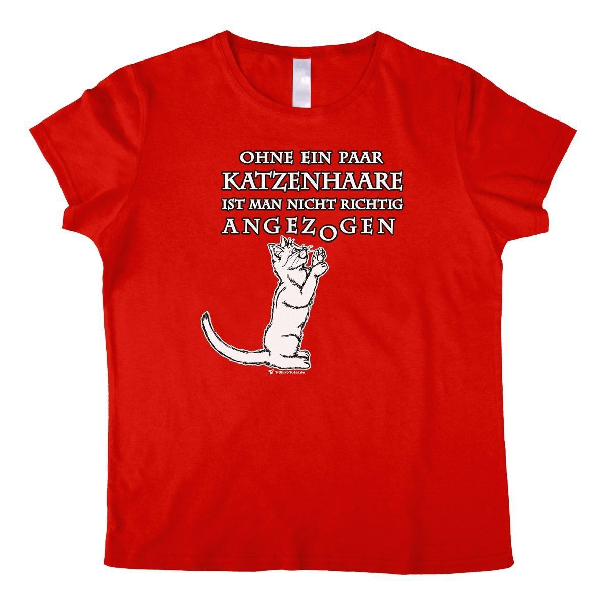 Katzenhaare Woman T-Shirt rot Large