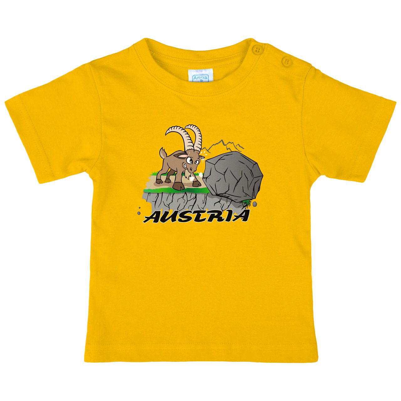 Kleiner Steinbock Felsen Austria Kinder T-Shirt gelb 110 / 116