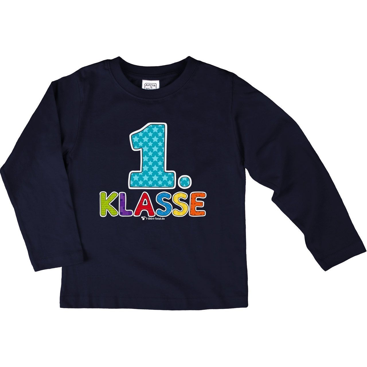 Erste Klasse Kinder Langarm Shirt navy 110 / 116