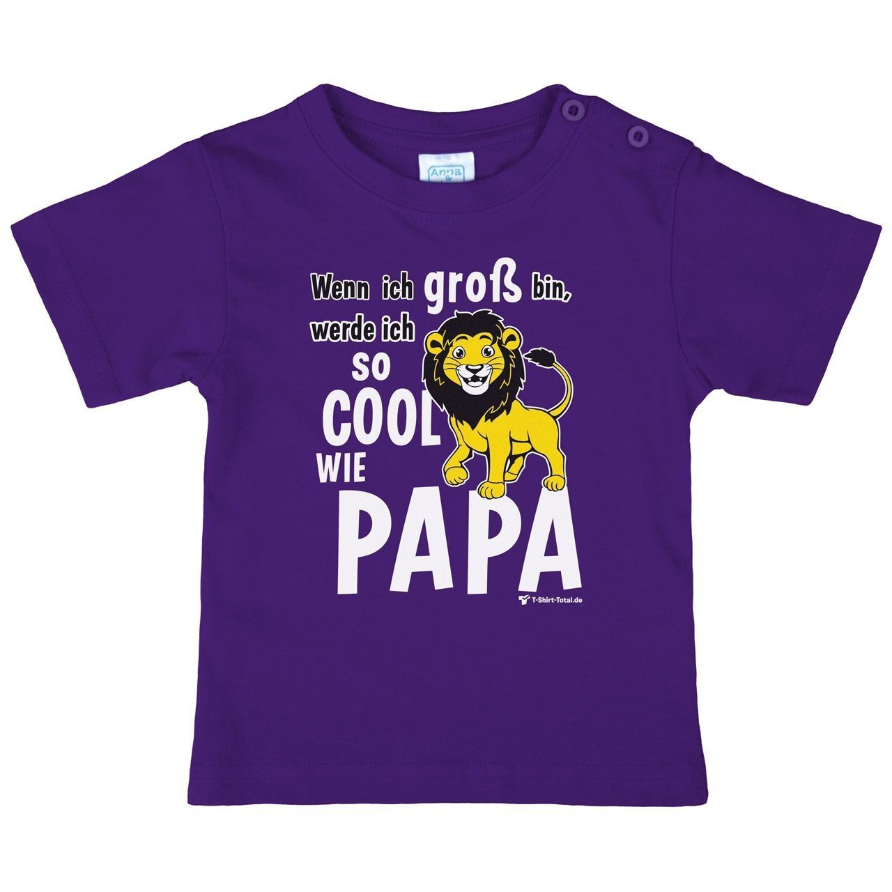 Cool wie Papa Löwe Kinder T-Shirt lila 68 / 74