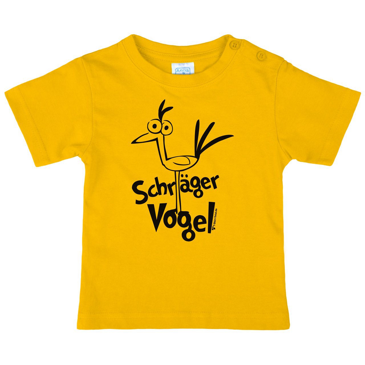 Schräger Vogel Kinder T-Shirt gelb 134 / 140