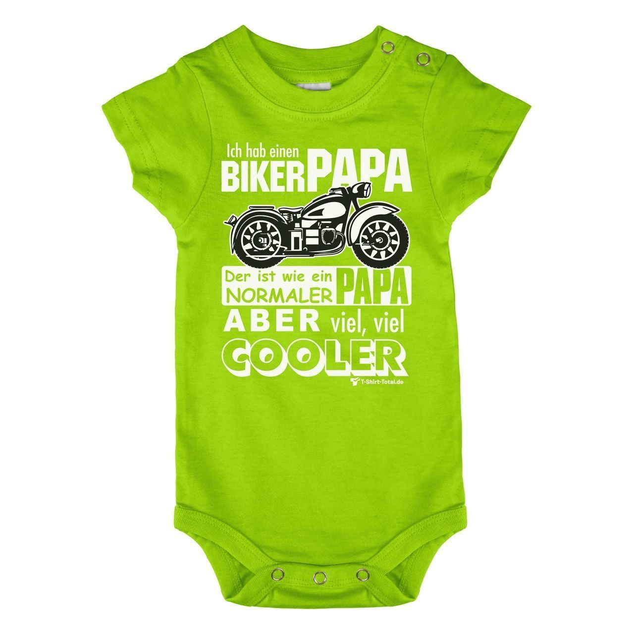 Biker Papa Baby Body Kurzarm hellgrün 68 / 74
