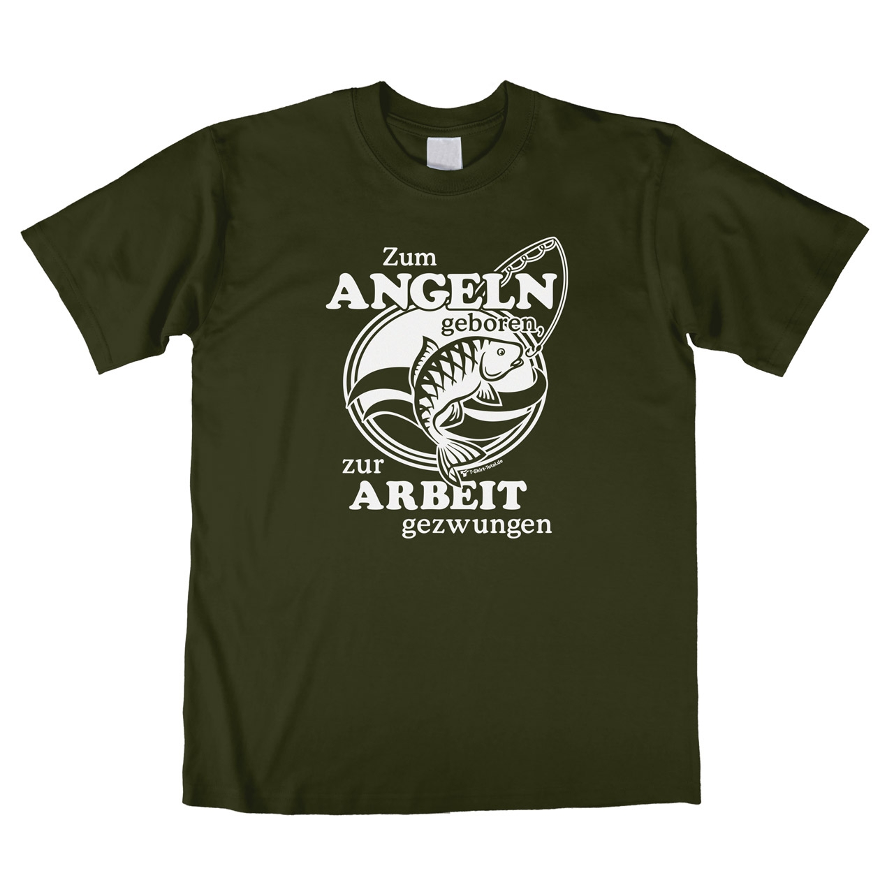 Zum Angeln geboren Unisex T-Shirt khaki 3-Extra Large