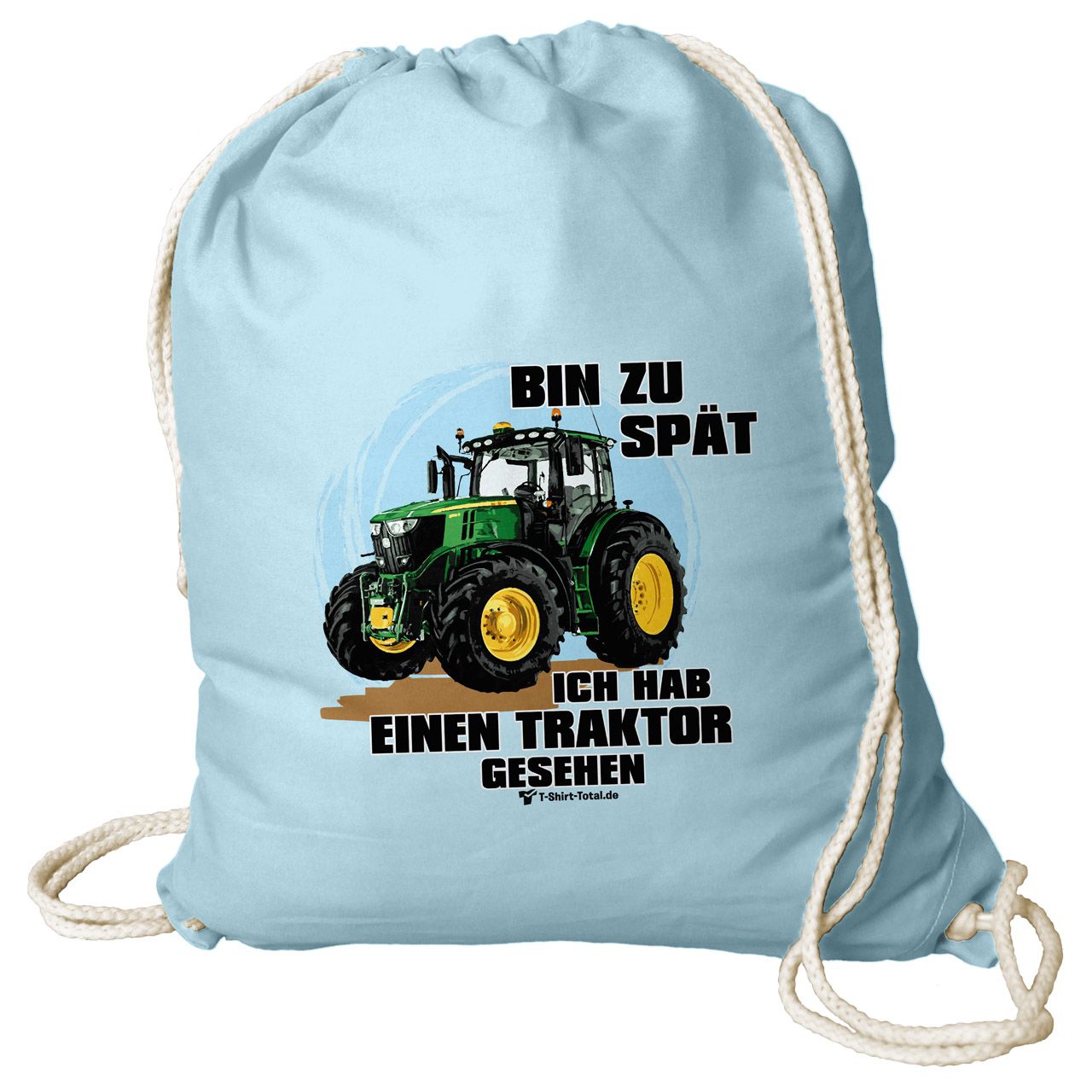 Hab einen Traktor Baumwoll Rucksack hellblau