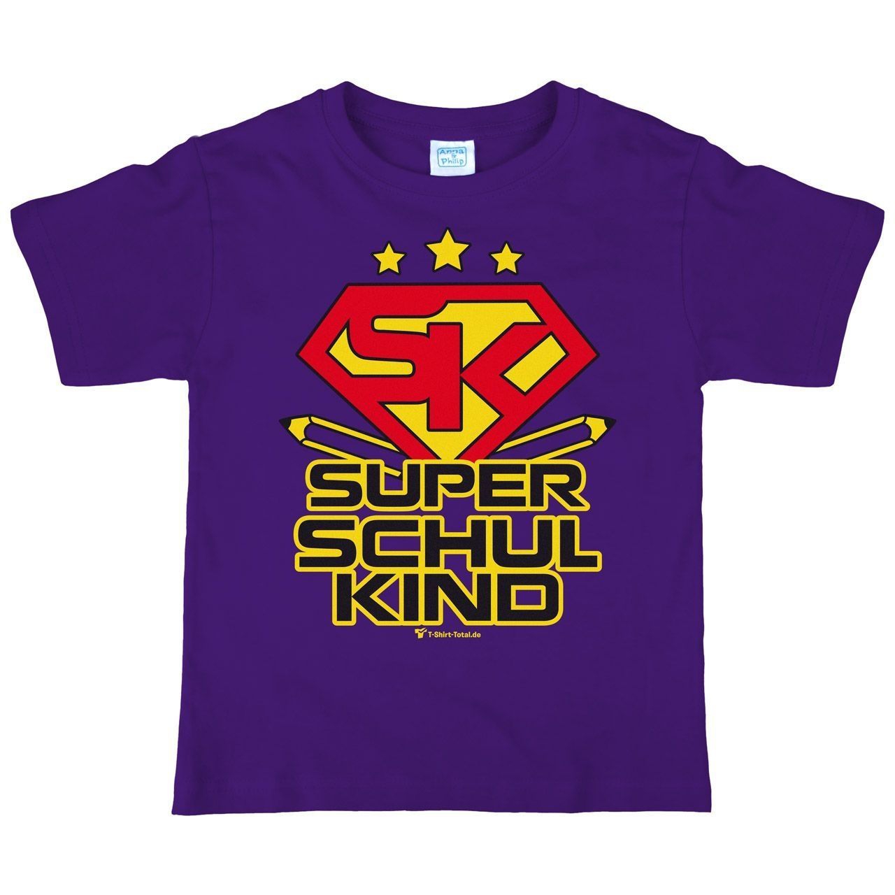 Super Schulkind Kinder T-Shirt lila 122 / 128