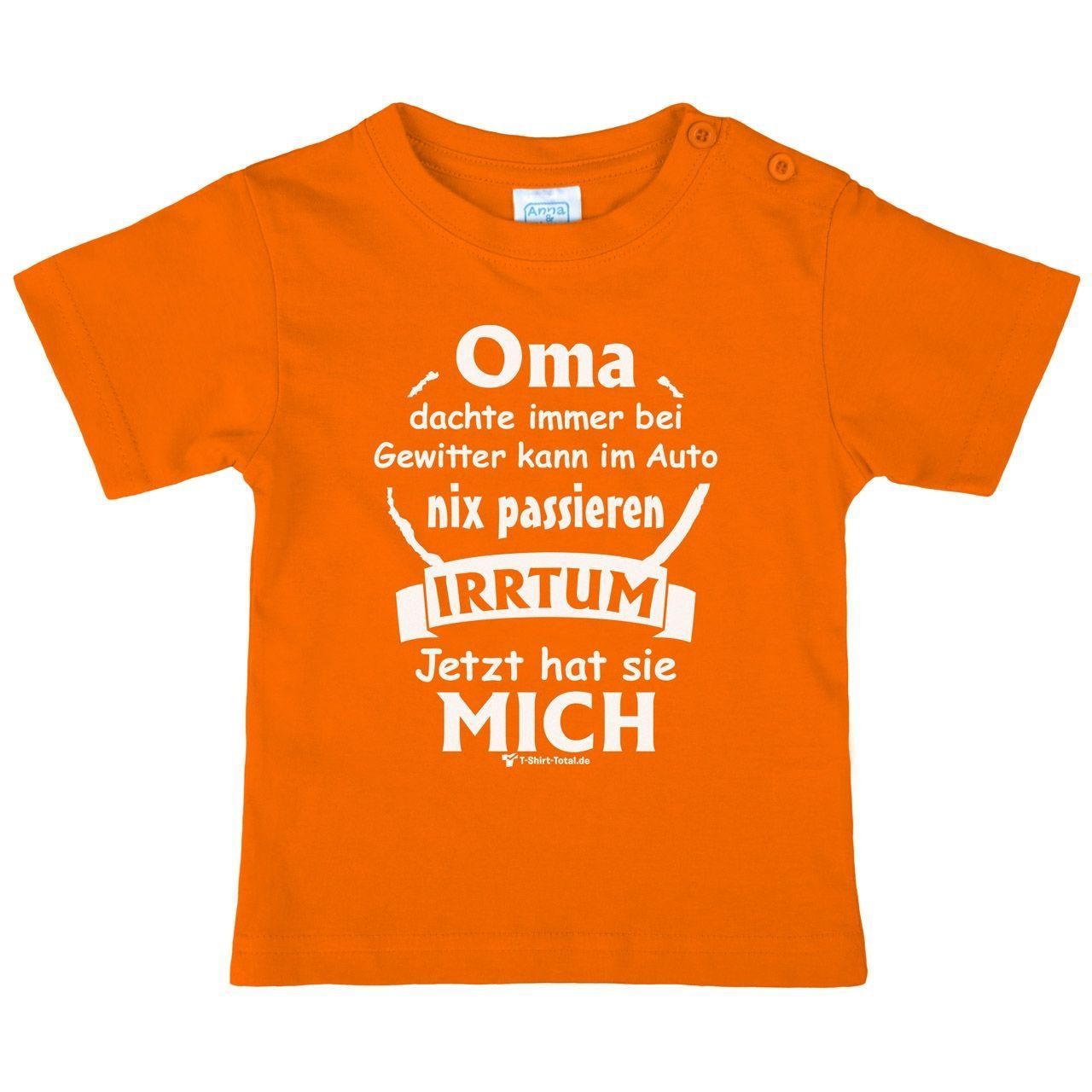 Oma dachte immer bei Gewitter Kinder T-Shirt orange 68 / 74