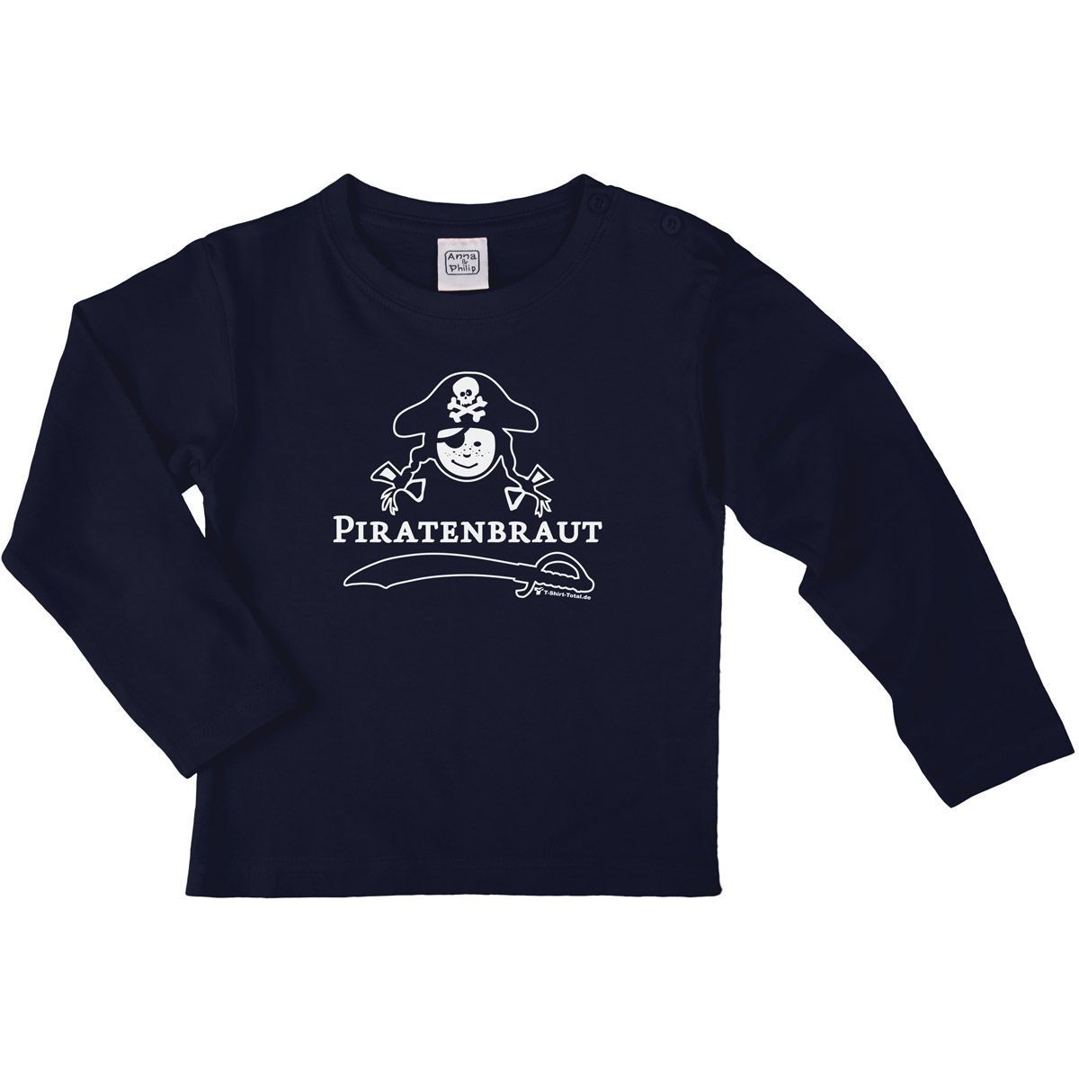 Piratenbraut Kinder Langarm Shirt navy 110 / 116