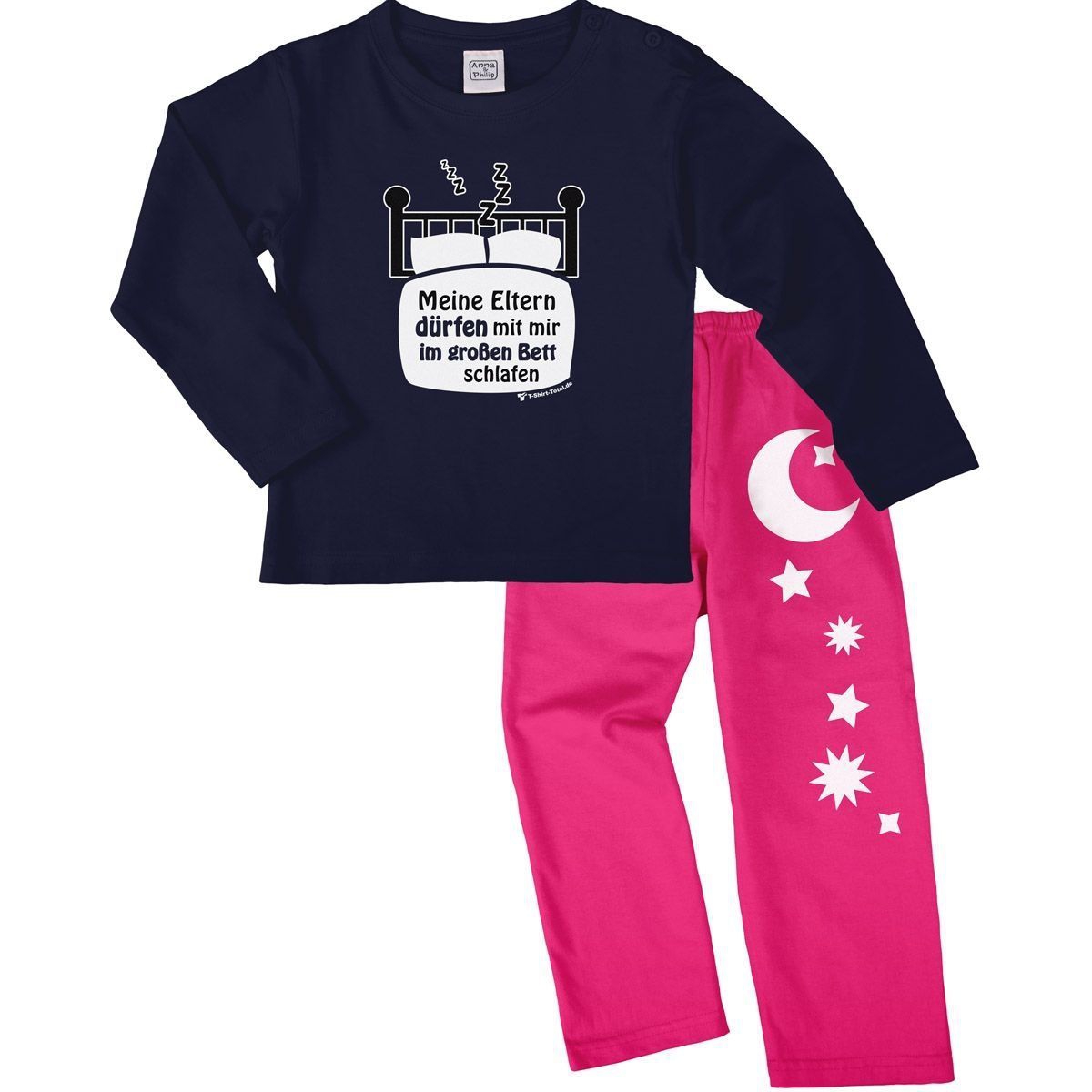 Im großen Bett schlafen Pyjama Set navy / pink 92