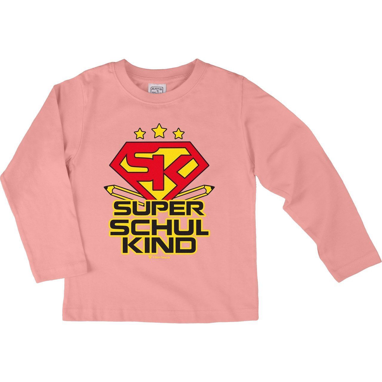 Super Schulkind Kinder Langarm Shirt rosa 134 / 140