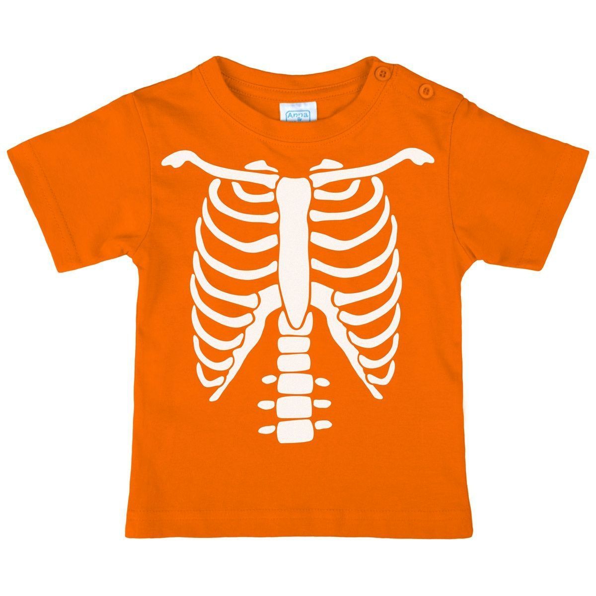 Skelett Kinder T-Shirt orange 92