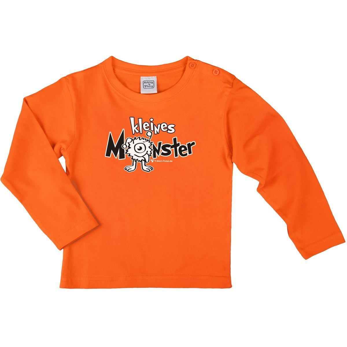 Kleines Monster Kinder Langarm Shirt orange 110 / 116