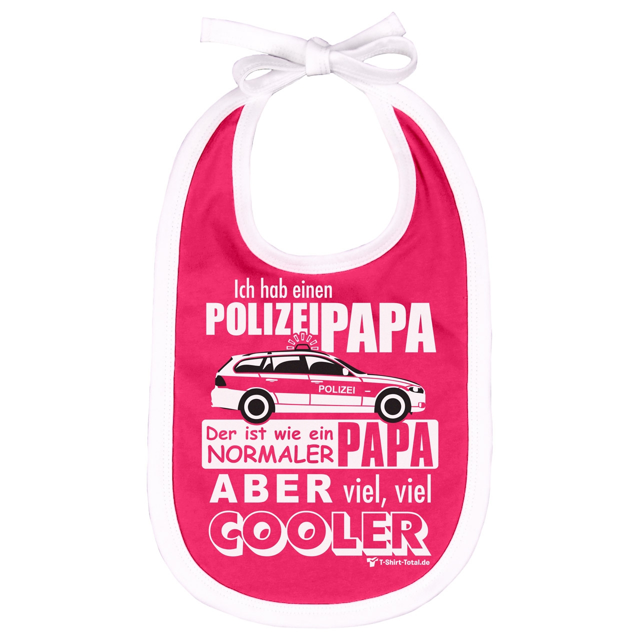 Polizei Papa Lätzchen pink / weiß