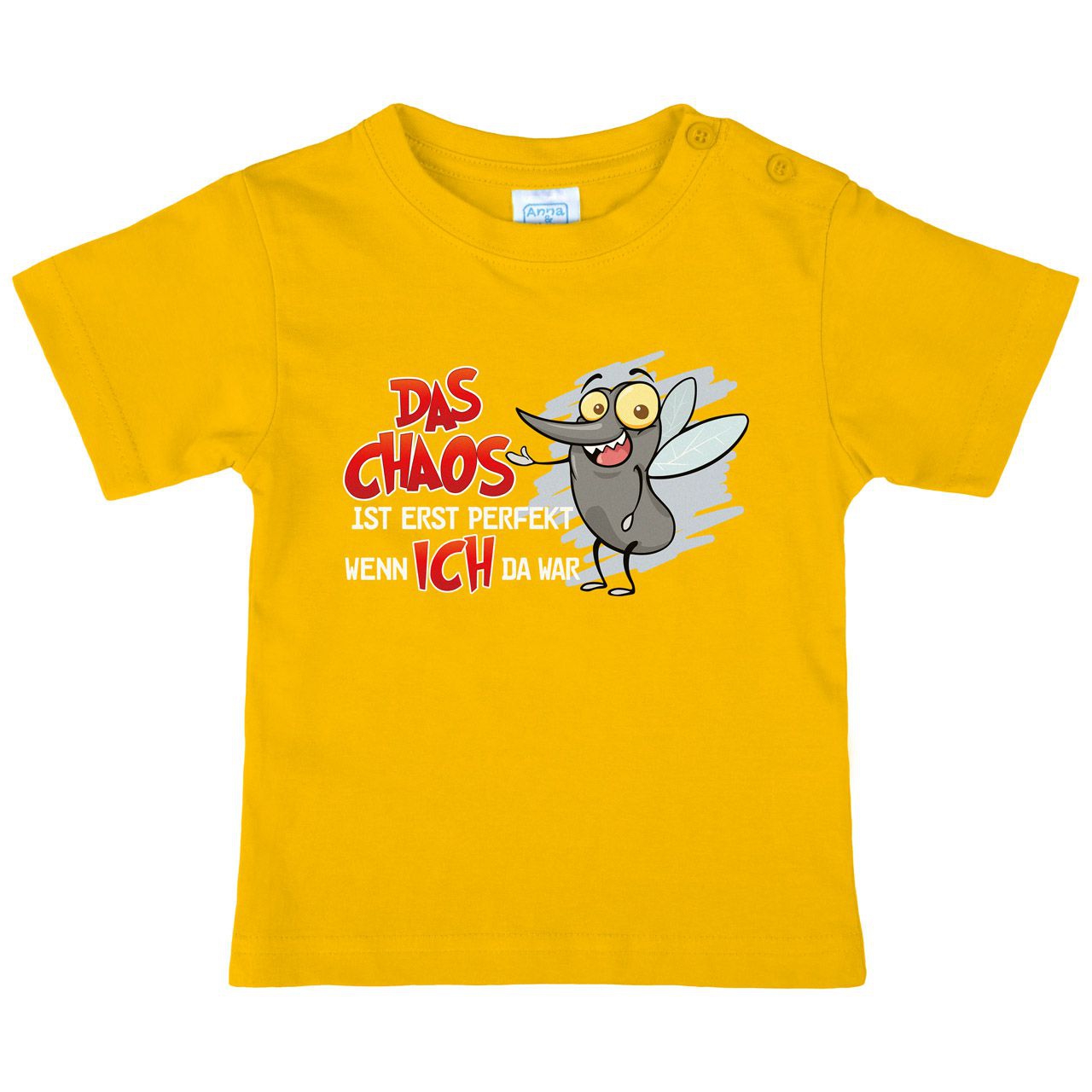 Das Chaos ist perfekt Kinder T-Shirt gelb 80 / 86