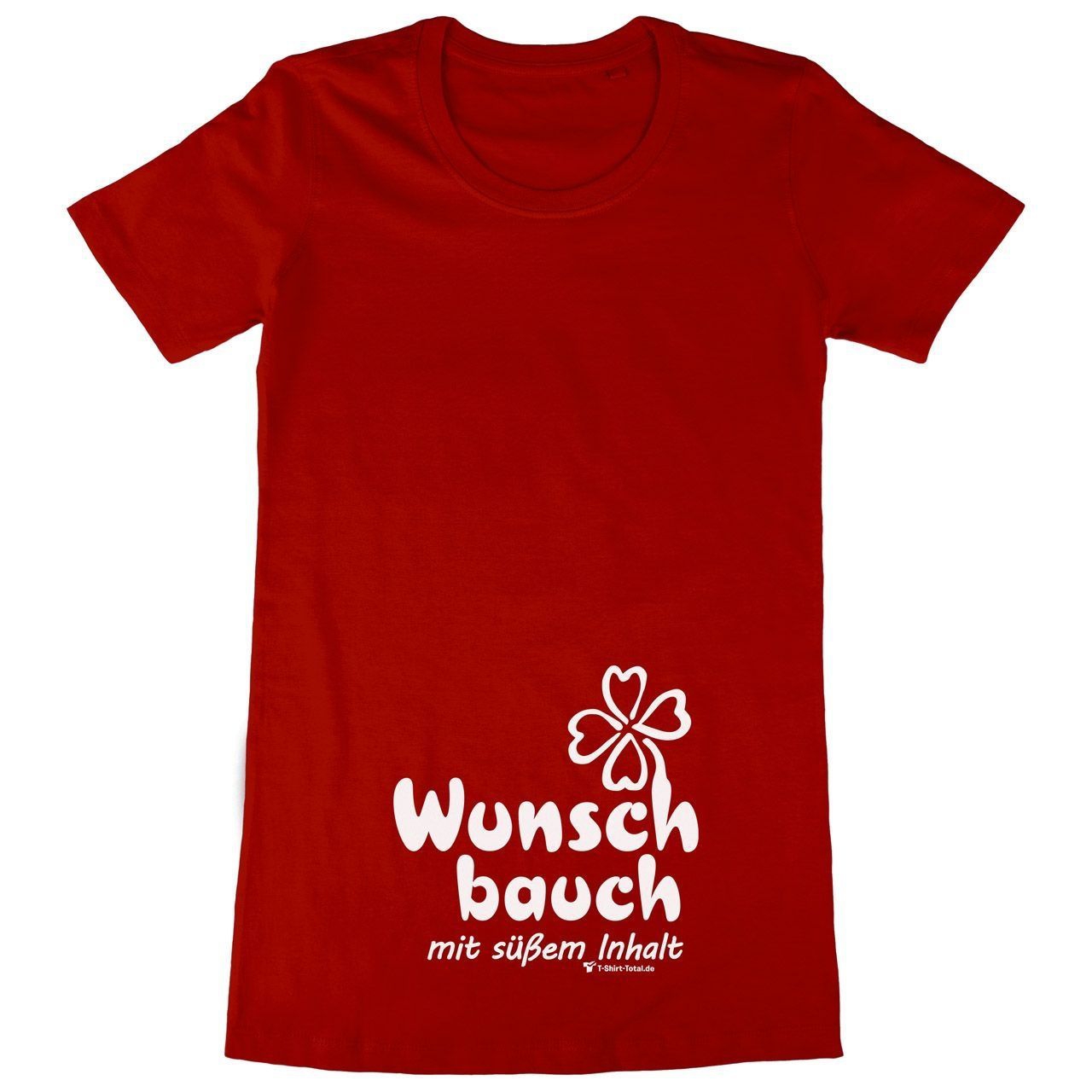 Wunschbauch Woman Long Shirt rot Extra Small
