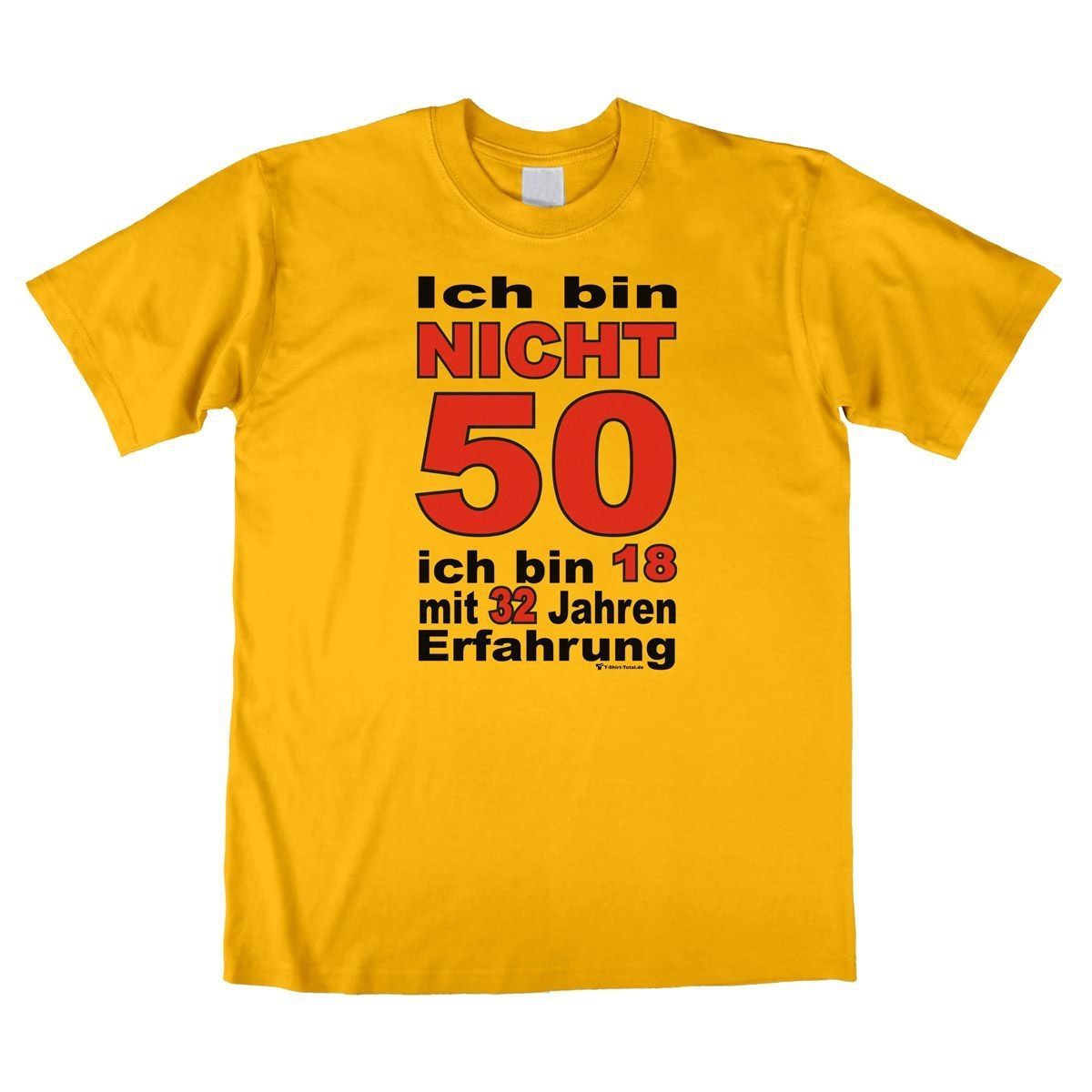 Bin nicht 50 Unisex T-Shirt gelb Large