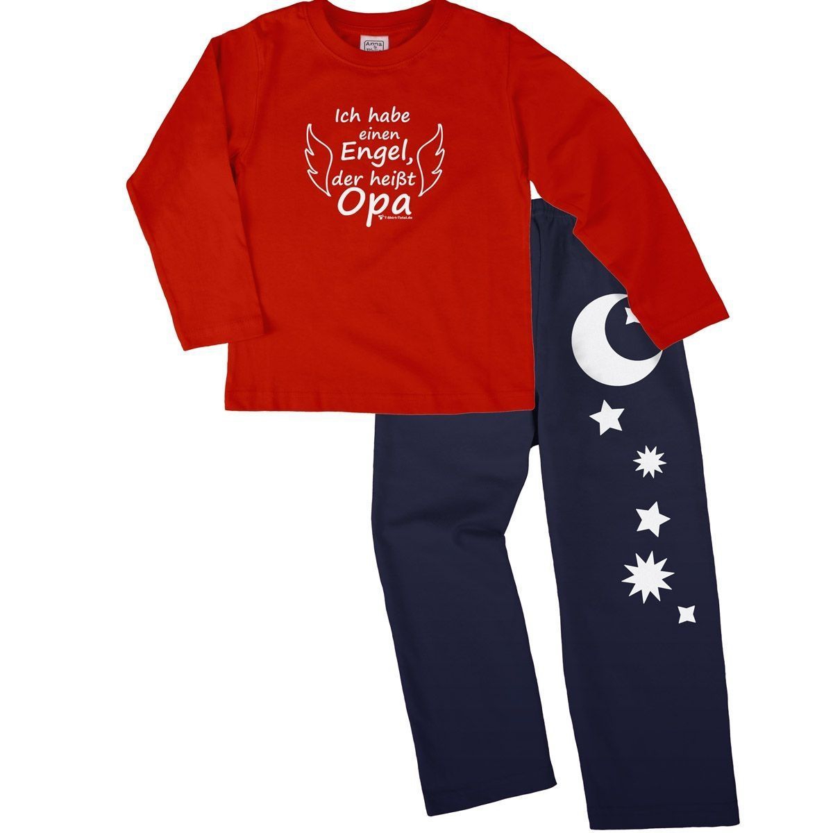 Engel Opa Pyjama Set rot / navy 110 / 116