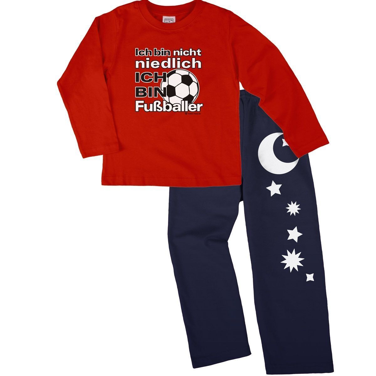 Niedlich Fußballer Pyjama Set rot / navy 110 / 116
