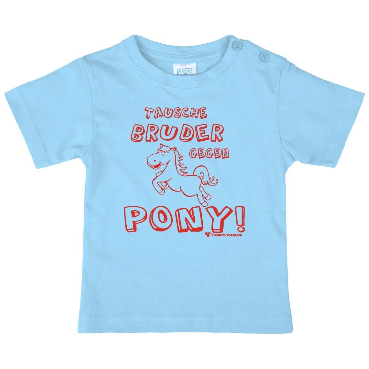 Tausche Bruder gegen Pony Kinder T-Shirt hellblau 80 / 86