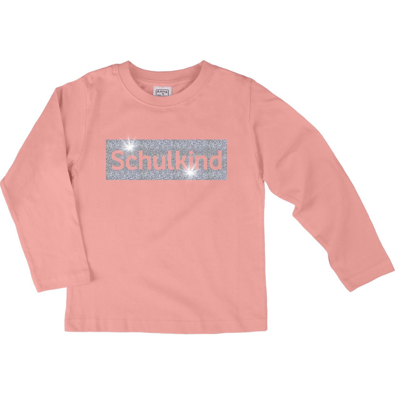 Schulkind Glitzer Kinder Langarm Shirt rosa 122 / 128