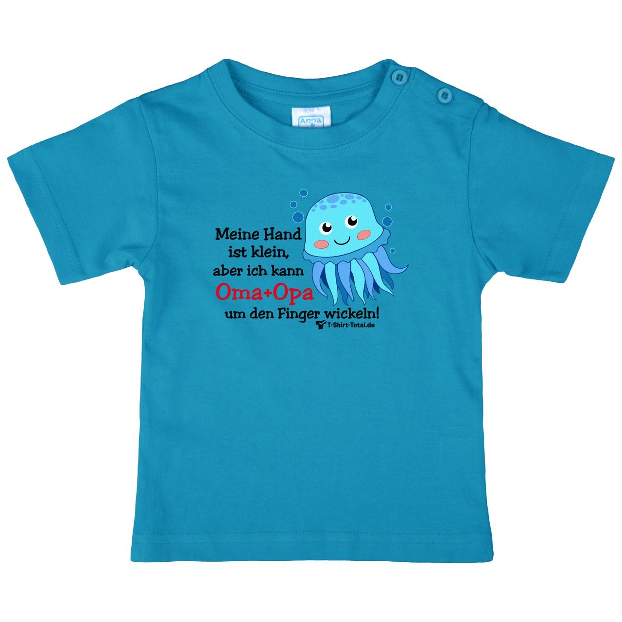 Kleine Hand Oma Opa Octopus Kinder T-Shirt türkis 68 / 74