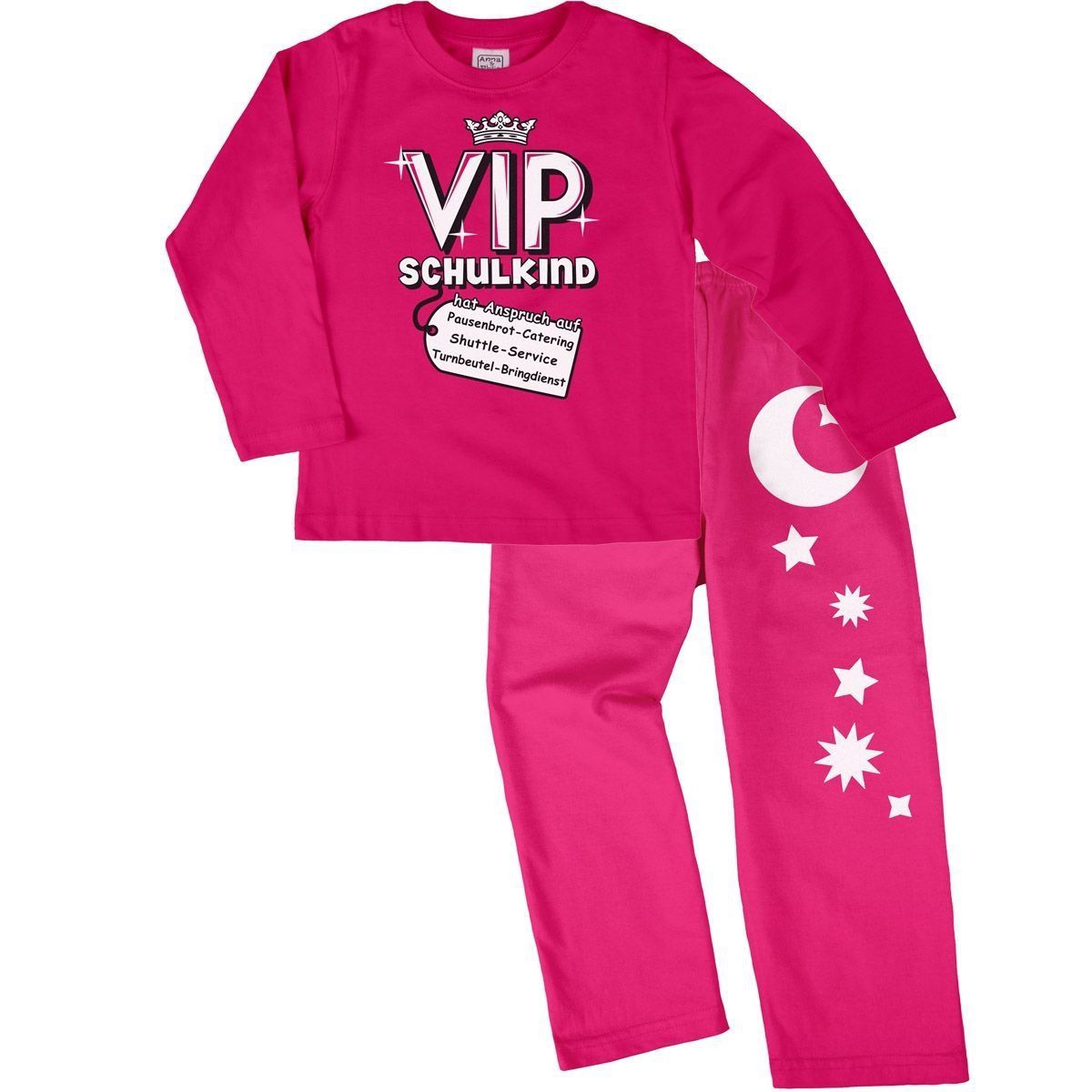 VIP Schulkind Pyjama Set pink / pink 122 / 128