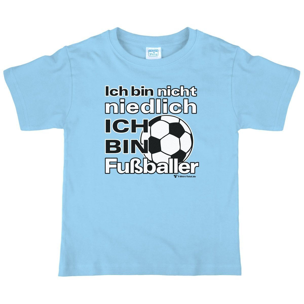 Niedlich Fußballer Kinder T-Shirt hellblau 110 / 116