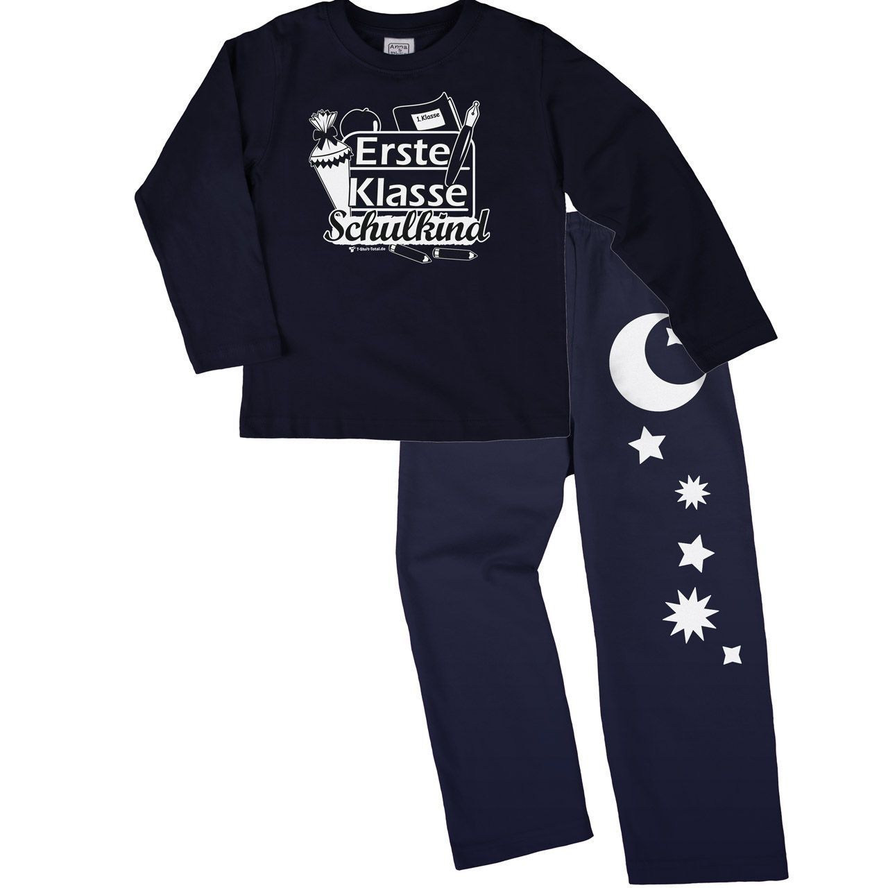 Erste Klasse Schulkind Pyjama Set navy / navy 122 / 128