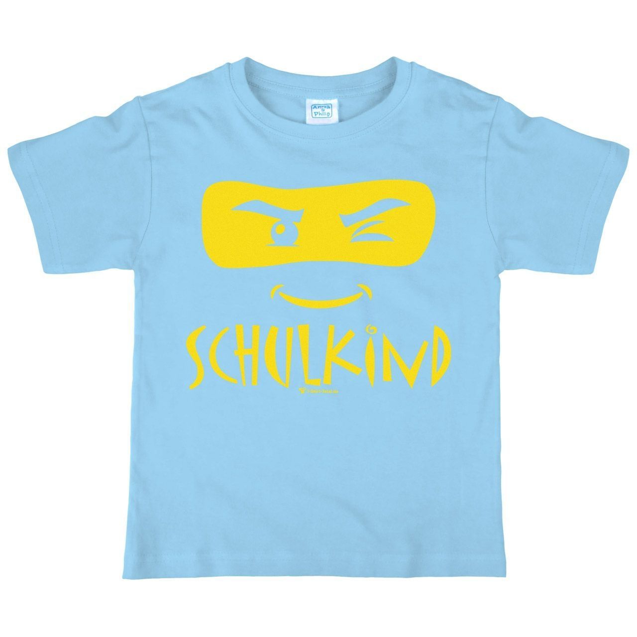 Schulkind Maske Kinder T-Shirt hellblau 122 / 128
