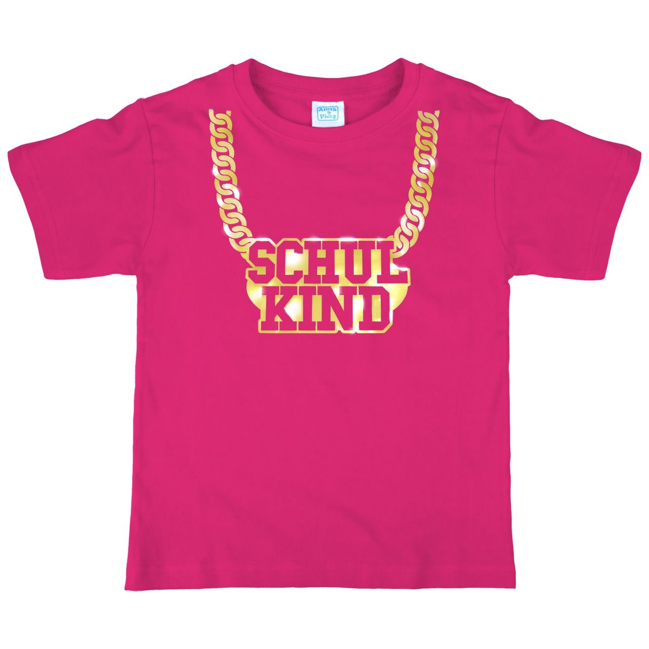 Schulkind Goldkette Kinder T-Shirt pink 110 / 116