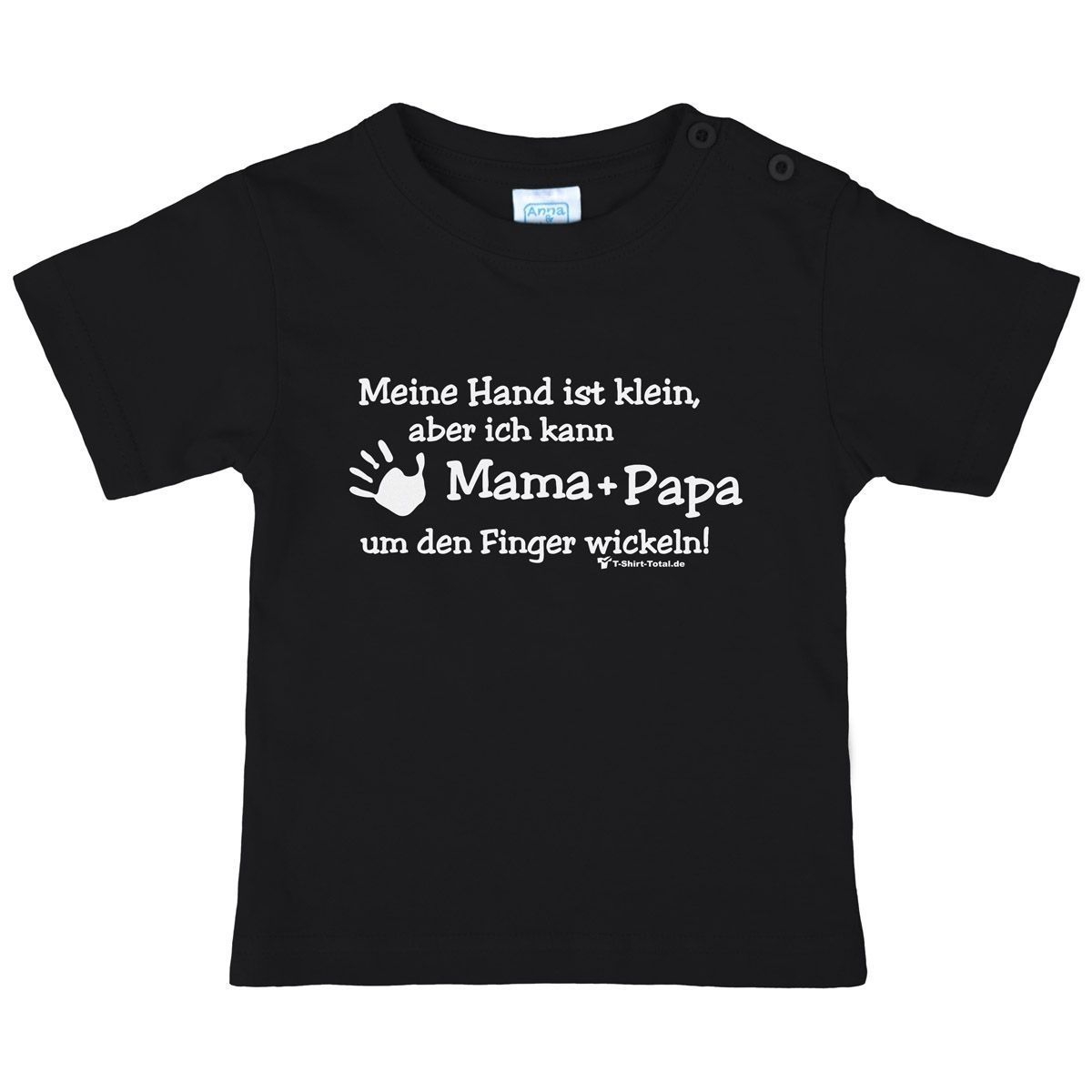 Kleine Hand Mama Papa Kinder T-Shirt schwarz 68 / 74