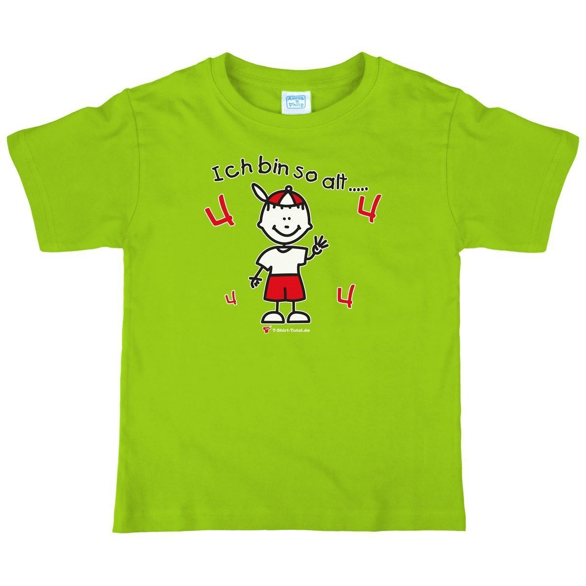 Jungs so alt 4 Kinder T-Shirt hellgrün 110 / 116