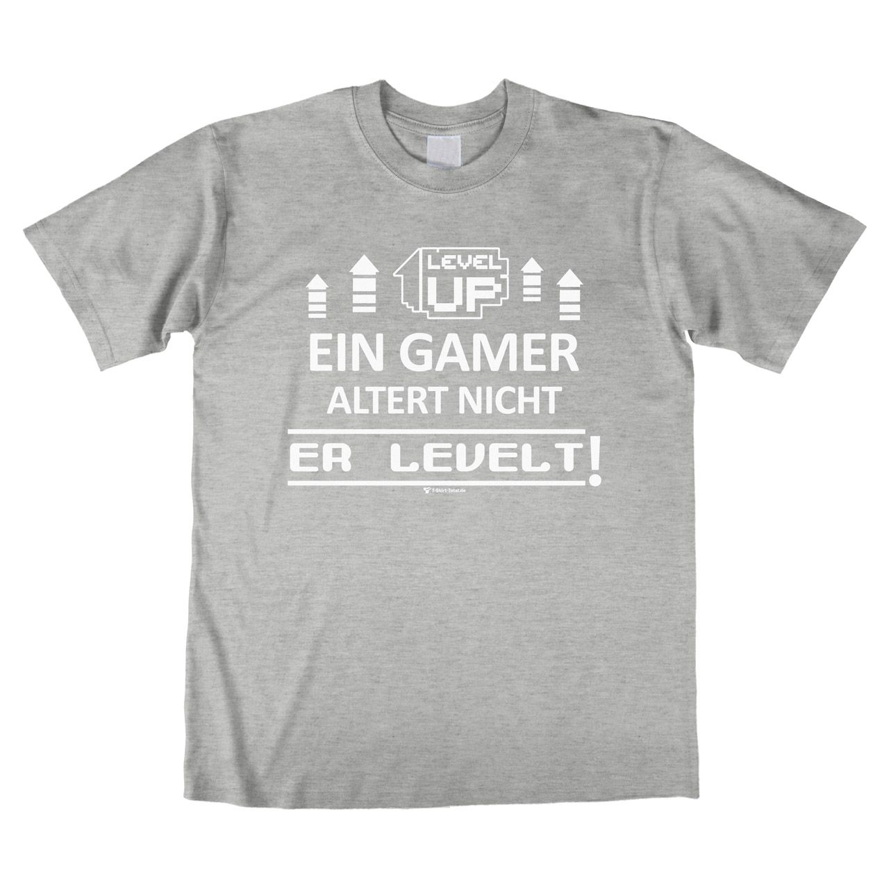 Ein Gamer levelt Unisex T-Shirt grau meliert Medium