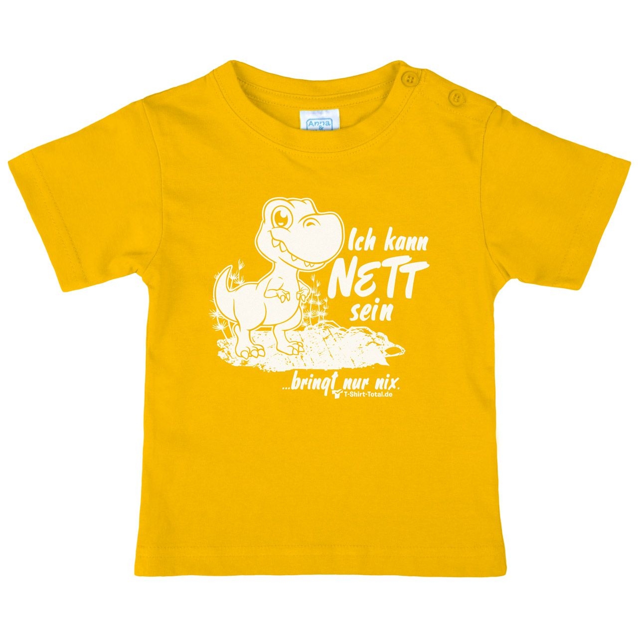 Kann nett sein Kinder T-Shirt gelb 98