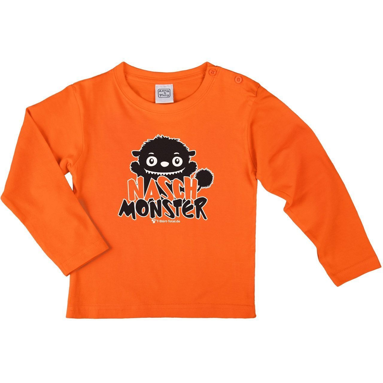 Naschmonster Kinder Langarm Shirt orange 104