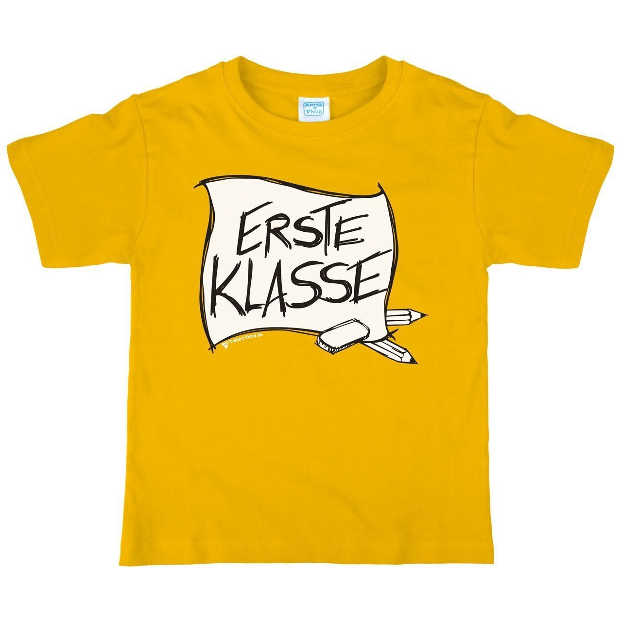Erste Klasse Zeichnung Kinder T-Shirt gelb 134 / 140