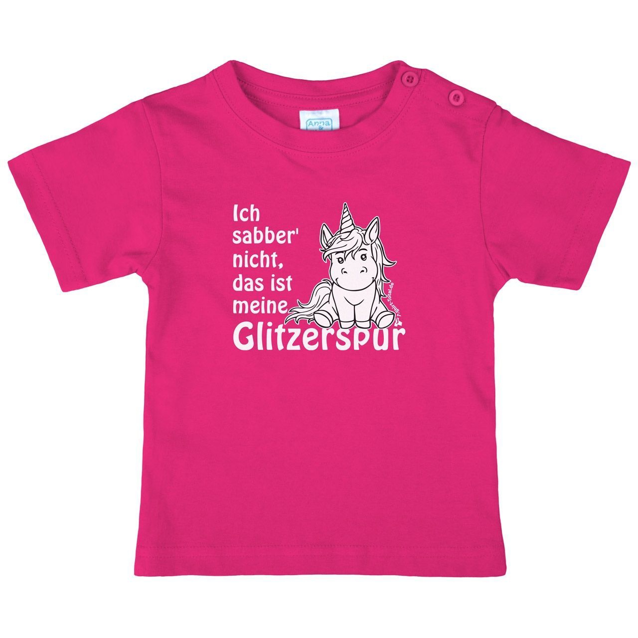 Einhorn Glitzerspur Kinder T-Shirt pink 68 / 74