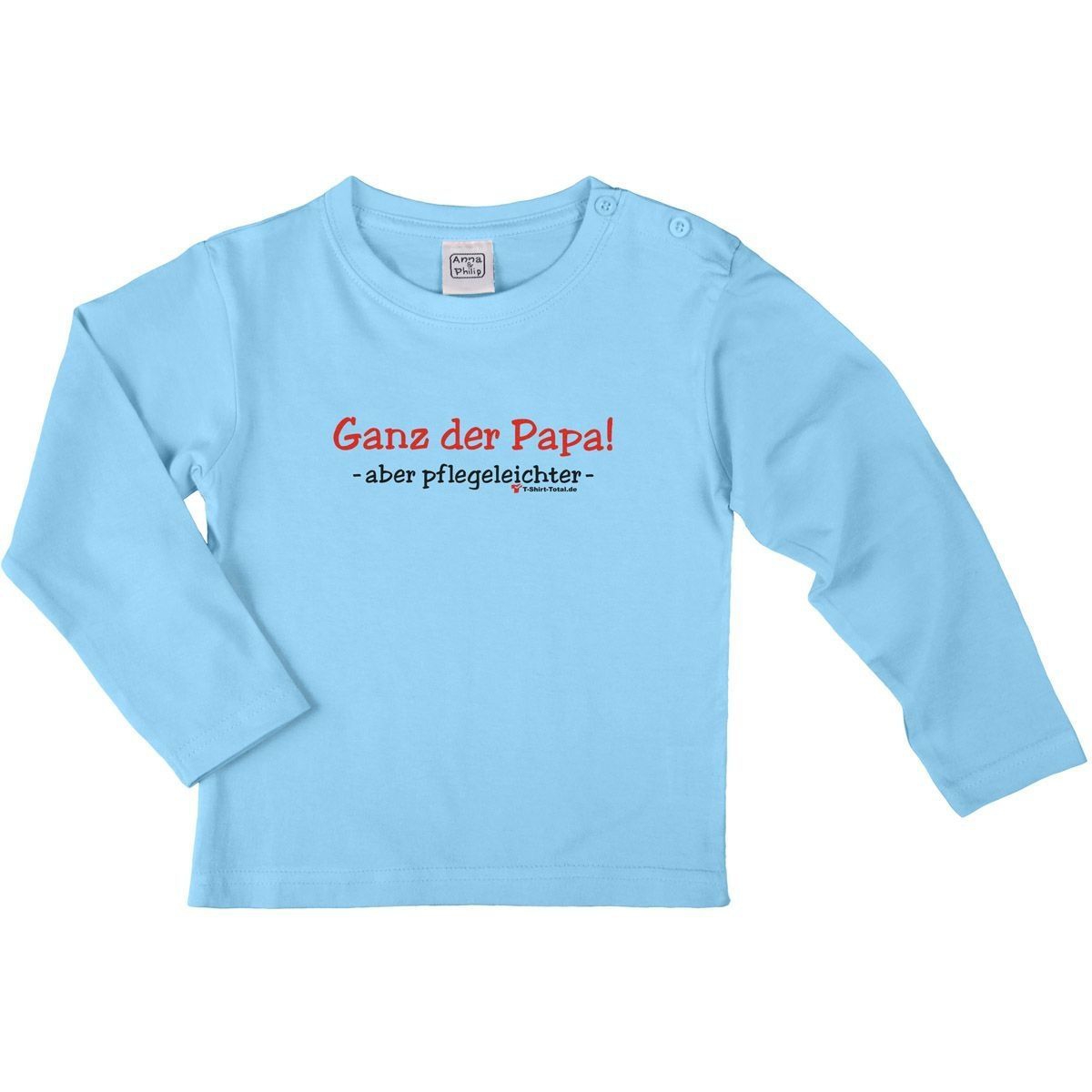 Ganz der Papa Kinder Langarm Shirt hellblau 110 / 116