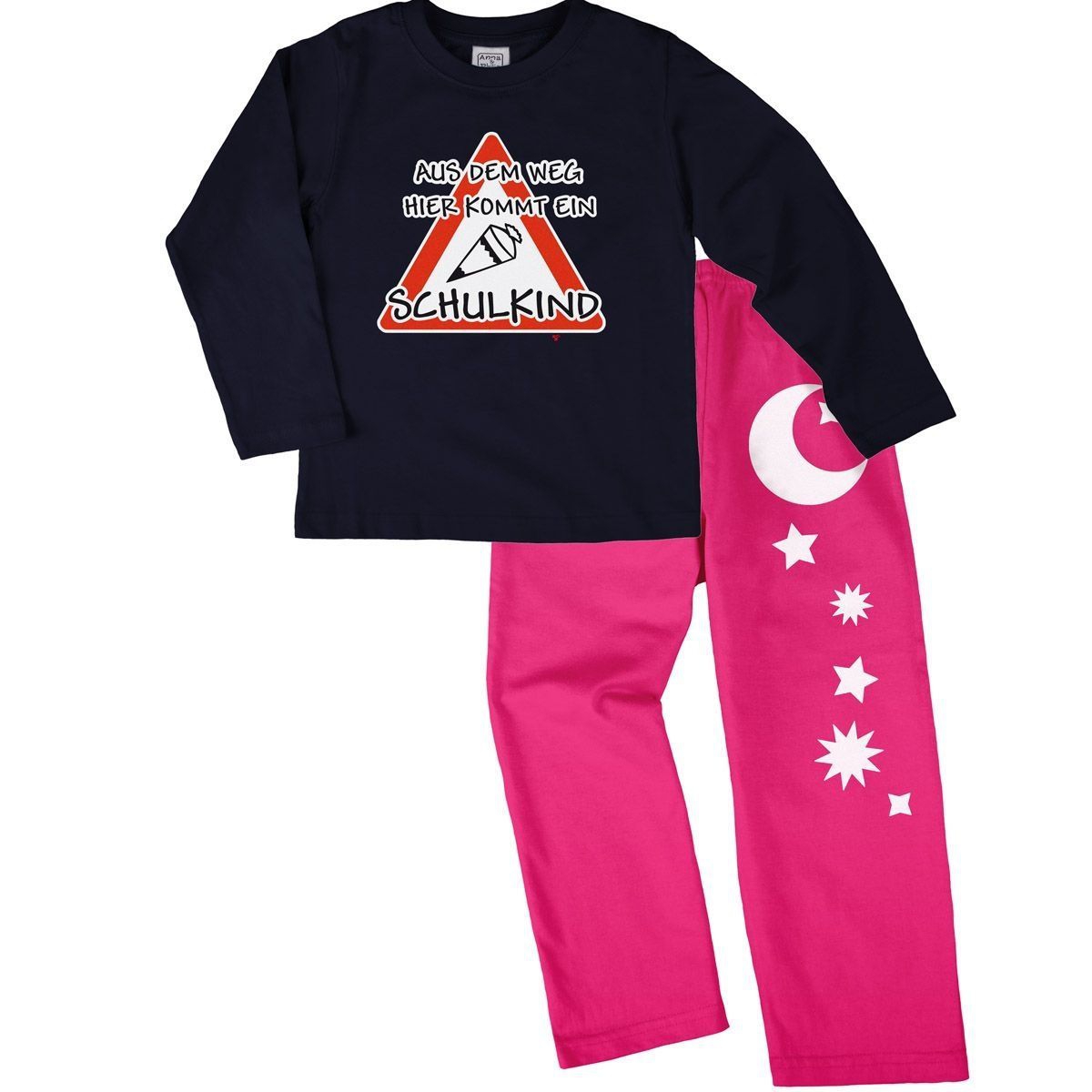 Kommt ein Schulkind Pyjama Set navy / pink 122 / 128